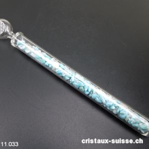 LÉGÈRETÉ - CLAIRVOYANCE, élixir Larimar et Cristal de roche avec Fleur de Vie