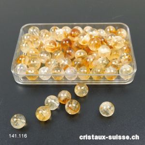 Citrine, boule percée 6,2 - 6,8 mm