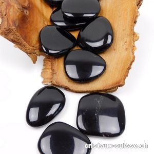 Obsidienne noire plate 4 - 4,5 cm. Taille L-XL