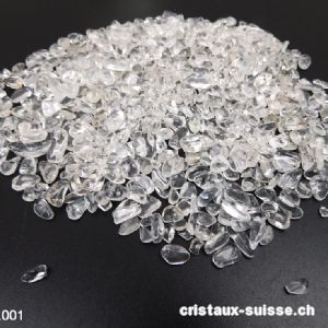 100 grammes Cristal de roche granulés Qual. A, 5 - 10 mm