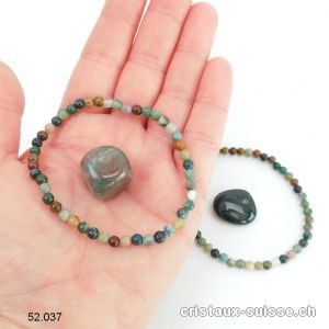 1 Bracelet Agate Mousse - Agate Indienne mix et 1 pierre GRATUITE