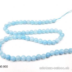 Rang Jade Serpentine bleu 6 - 6,5 mm / 38 cm, env. 62 boules