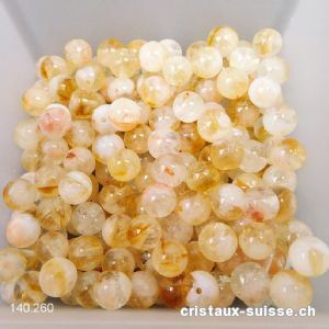 Citrine, boule percée 7,5 - 8 mm