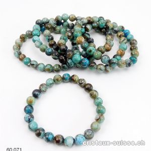 Bracelet Opale des Andes bleue - Chrysopale 8-8,5 mm / 18,5 cm