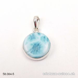 Pendentif Larimar 1,8 cm en argent 925. Pièce unique