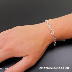 Bracelet Cristal de Roche en argent 925. Qual. AA