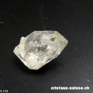 Quartz biterminé de Suisse - Valais. 1,9 x 1,3 x 0,9 cm. Pièce unique