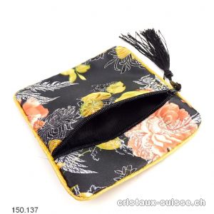 Pochette chinoise Noire, env. 11,5 x 11,5 cm