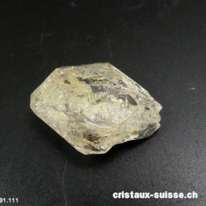 Quartz fenêtre biterminé, Suisse - Valais. 2,6 x 1,9 x 1,2 cm. Pièce unique