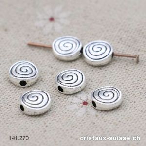 Intercalaire Spirale métal argenté 8 x 2,5 mm