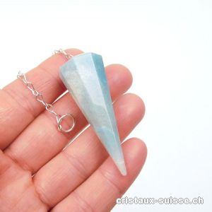 Pendule Aventurine bleue facetté 5,2 cm. Pièce unique