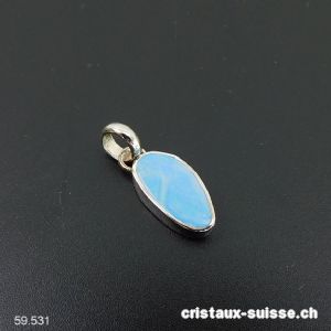 pendentif Opale doublette d'Australie en argent 925 platiné. Pièce unique