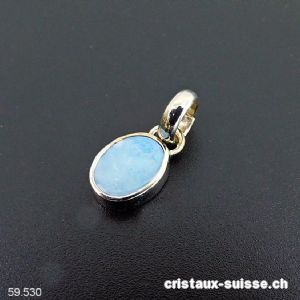 pendentif Opale doublette d'Australie en argent 925 platiné. Pièce unique