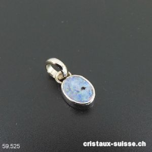 pendentif Opale doublette d'Australie en argent 925 platiné. Pièce unique