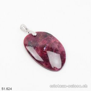 Pendentif Eudialyte de Russie avec clip en argent 925. Pièce unique