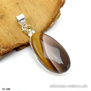 Pendentif Mookaïte et Citrine facettée en argent 925. Pièce unique