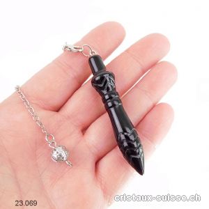 Pendule Obsidienne noire 6 cm, Pendule de Thot