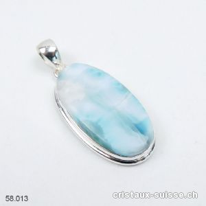 Pendentif Larimar et argent 925. Pièce unique