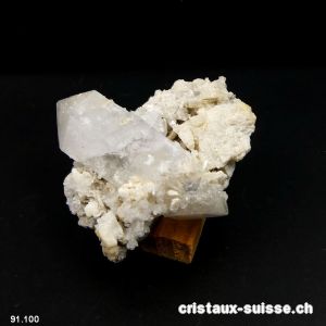 Cristal de Roche biterminé sur roche Suisse. Pièce unique