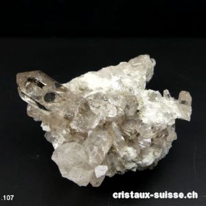 Quartz légèrement fumé du Mont-Blanc. Pièce unique