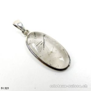 Pendentif Tourmaline - Quartz en argent 925. Pièce unique