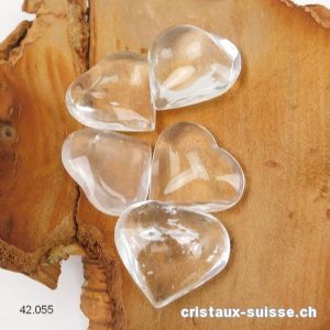 Coeur Cristal de Roche du Brésil 3,5 x 3 cm