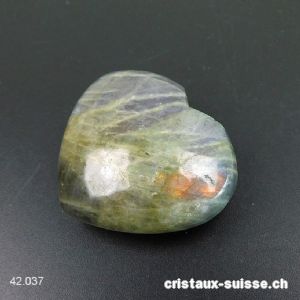 Coeur Labradorite 3,7 x 3,4 x 1,4 cm. Pièce unique