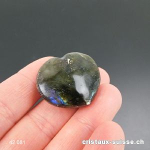 Coeur Labradorite 3 x 2,6 x 1,1 cm. Pièce unique