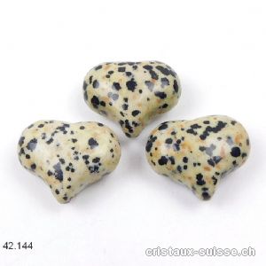 Coeur Jaspe Dalmatien 2,5 x 2 cm. Offre Spéciale