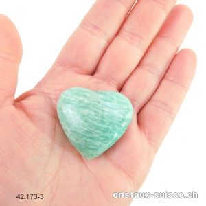 Coeur Amazonite 3,6 x 3,3 cm. Pièce unique