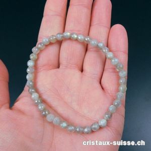 Bracelet Labradorite facettée 5 mm / 21 cm. Taille L-XL