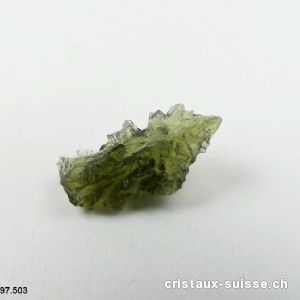 Moldavite 1,5 x 0,8 x 0,5 cm. Pièce unique 2,2 carats