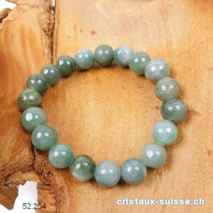 Bracelet Jadéite - Jade noble 10 mm / 18 cm. Pièce unique