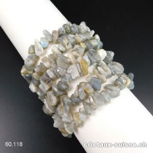 Bracelet Labradorite claire, élastique 17,5 - 18 cm