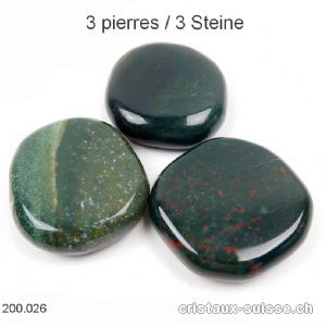 3 x Héliotrope plat env. 4 cm x épais. 1 cm. Taille L-XL