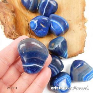 Agate bleue 3 - 3,5 cm / 30 à 34 grammes. Taille XL. Qual. AB