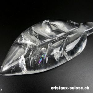 Cristal de roche feuille taillée et polie. Pièce unique 135 grammes