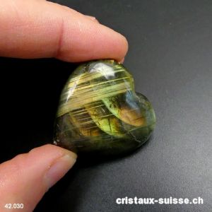 Coeur Labradorite 3,4 x 3,3 x 1,3 cm. Pièce unique