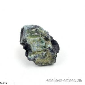 Tourmaline verte, bleue et noir cristallisée. Pièce unique