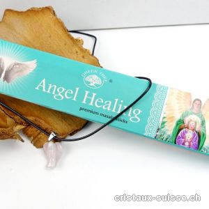 Set Bâtons Encens Angel Healing et collier Ange Quartz rose