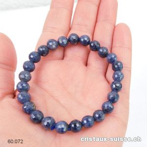 Bracelet Saphir bleu facetté 7,5 mm / 18-18,5 cm. Taille M