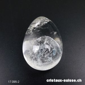 1 Oeuf YONI Cristal de Roche 4,7 x 3,1 cm. Taille M-L. Non Percé. Pièce unique