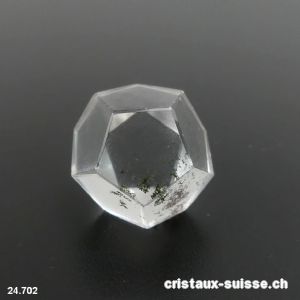 Dodécaèdre Cristal de Roche avec Chlorite, épais. 1.5 cm. Pièce unique