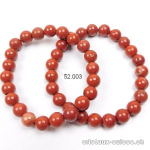 Bracelet Jaspe Rouge 8 mm / 21 cm