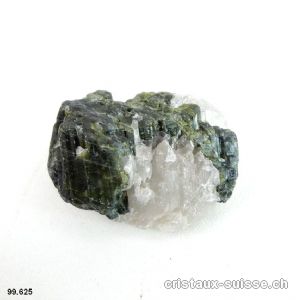 Tourmaline verte cristallisée Quartz. Pièce unique