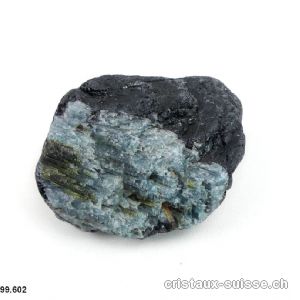 Tourmaline noire, bleue - indigolite et verte cristallisée. Pièce unique