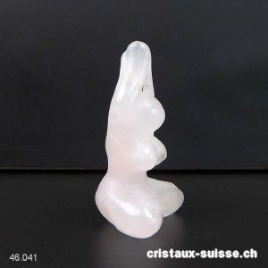 Déesse Quartz blanc- rosé 4 cm