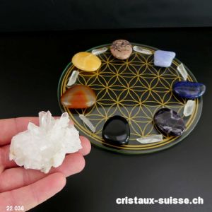 Chakras, La Roue Fleur de Vie et cristaux Lémuriens. Lot unique