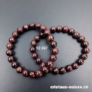 Bracelet Grenat Almandin 8 mm / 17,5 - 18 cm. Taille SM - M