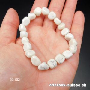 Bracelet Magnésite 8-10 mm, élastique 17,5 cm. Taille SM